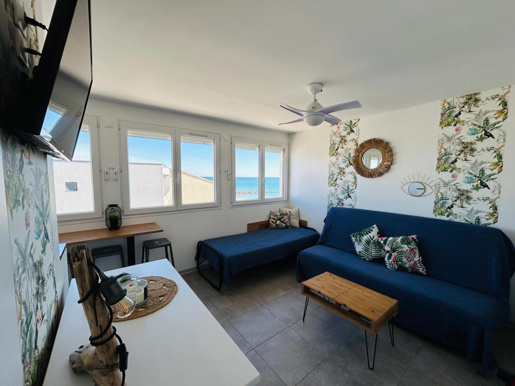 Estudio 1Ere Ligne Vue Mer ,Place De Parking Privee Acces A La Plage De La Residence 3Eme Etage Palavas-les-Flots Zewnętrze zdjęcie